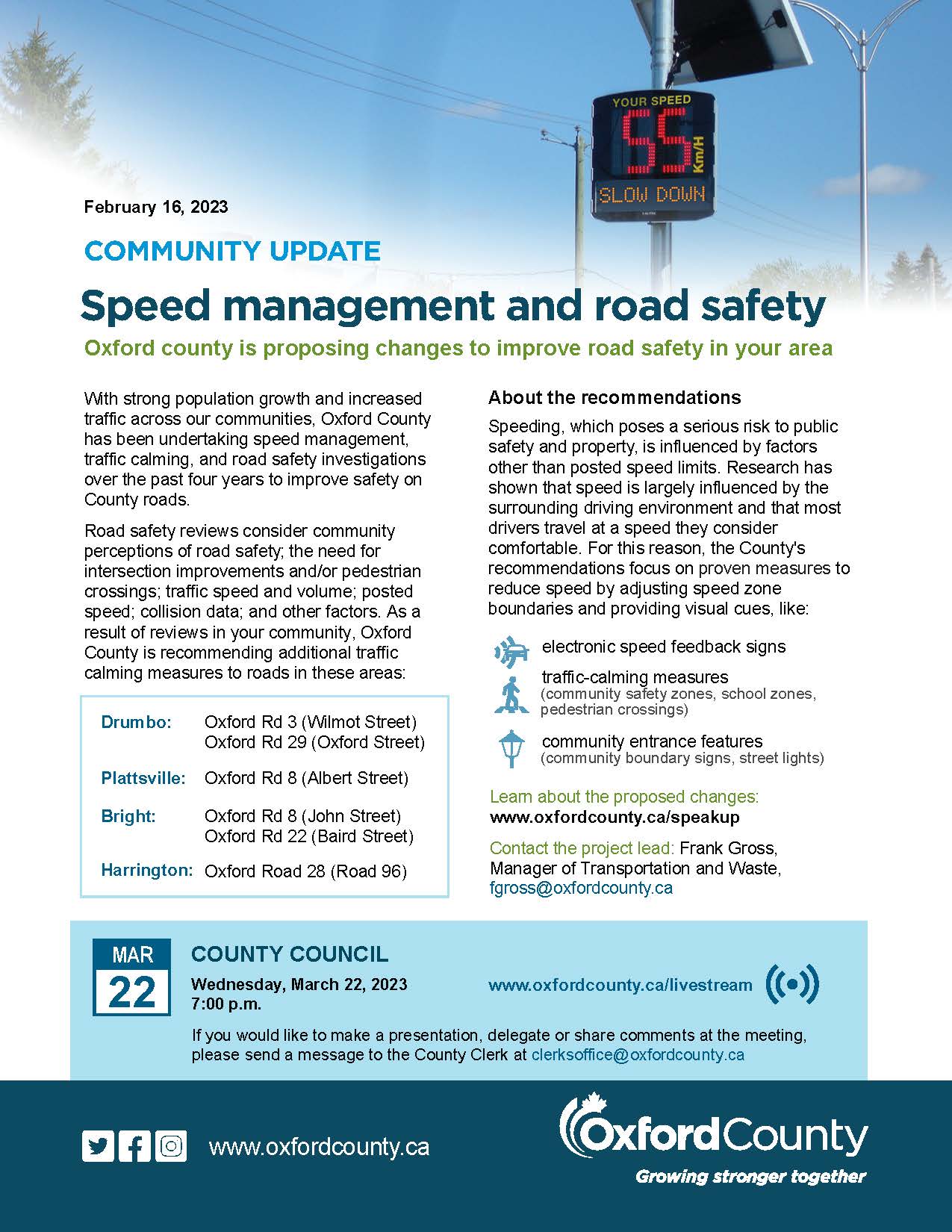 speed management and road safety notice