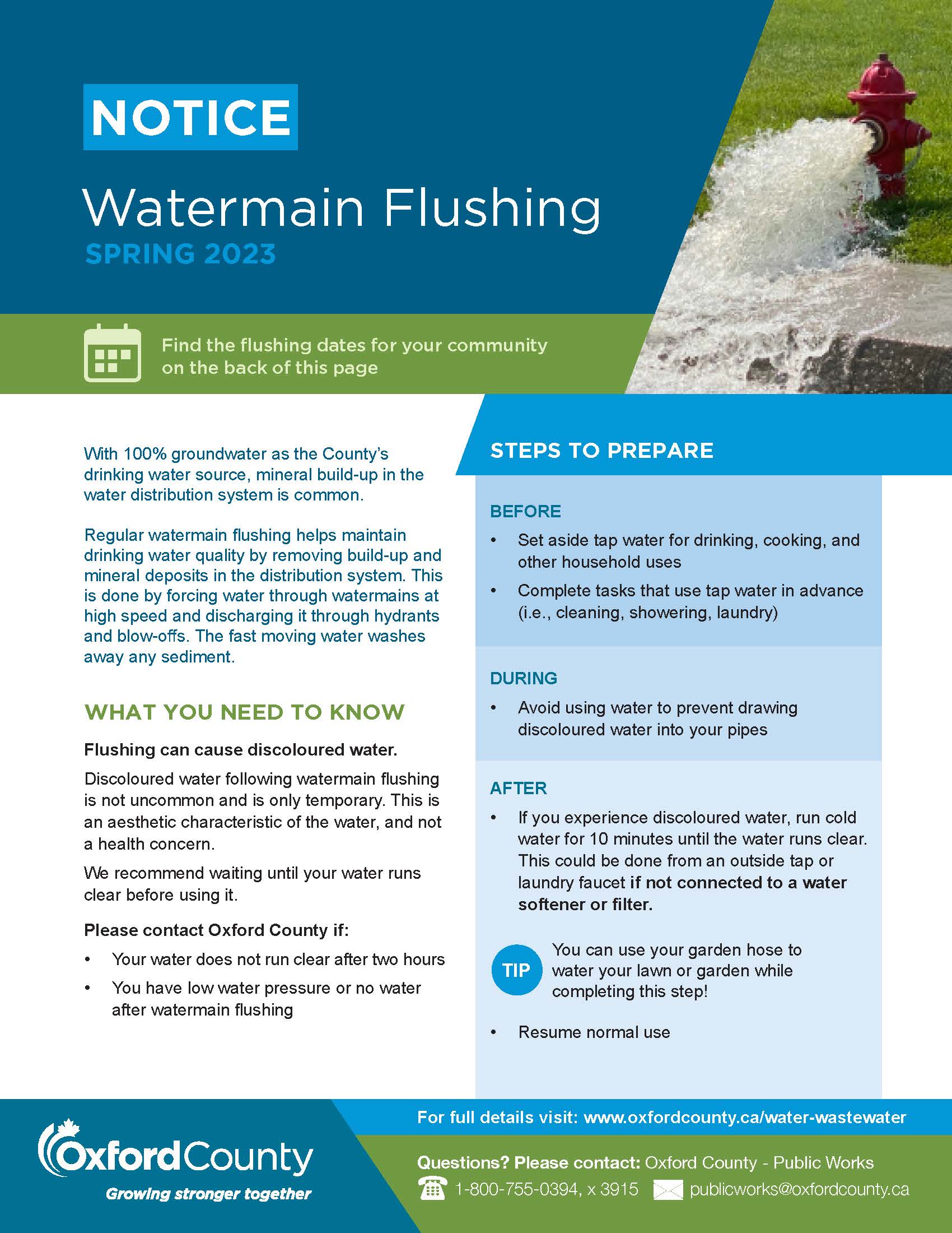 Watermain Flushing Spring 2023